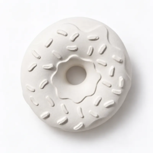 Unpainted Confetti Sprinkle Donut plaster figure on white