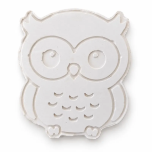 Unpainted Storybook Owl plaster craft figure on a white studio background