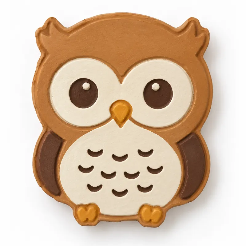 Hand-painted Storybook Owl plaster craft example on white