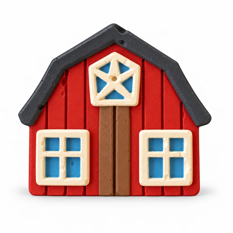 Country Barn painted example on white background