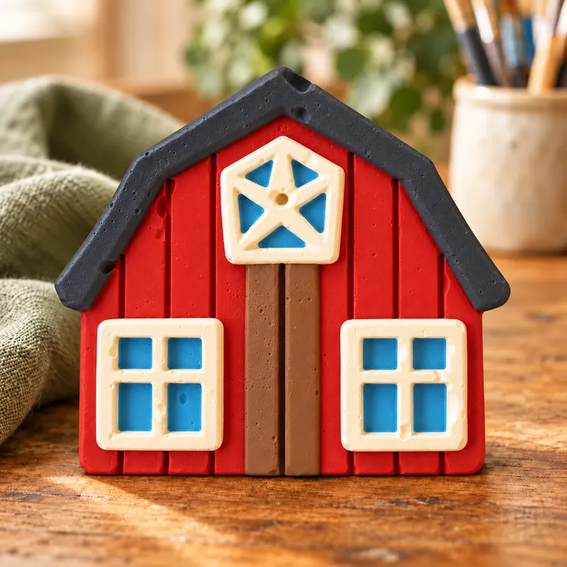 Country Barn painted example on a craft table