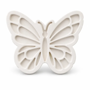 Unpainted Garden Wing Butterfly plaster figure on a white background
