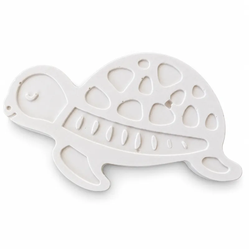 Unpainted Sunny Turtle Large plaster figure on a white background