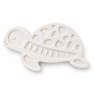 Unpainted Sunny Turtle Petite plaster figure on a white background