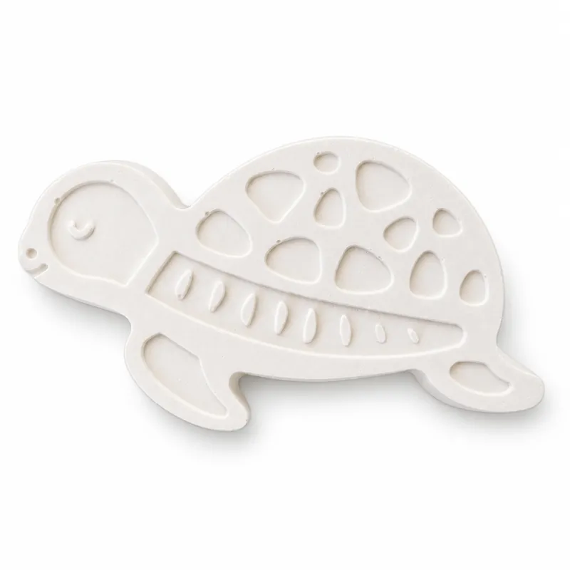 Unpainted Sunny Turtle Petite plaster figure on a white background