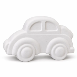 Unpainted Little City Car plaster figure on a white background
