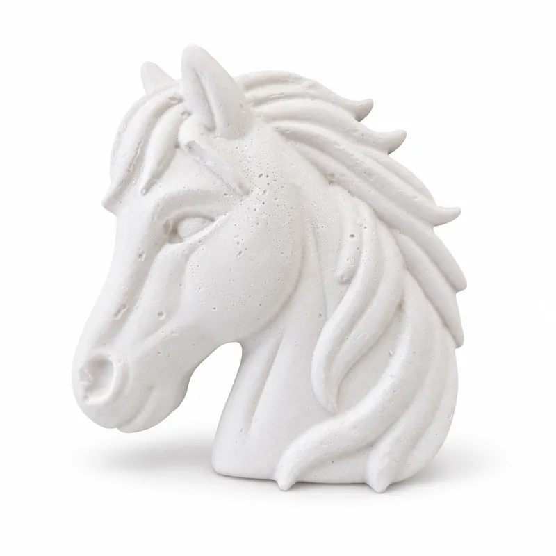 Unpainted Gentle Mane Horse plaster figure on a white background