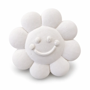 Unpainted Happy Daisy Bloom plaster figure on a white background